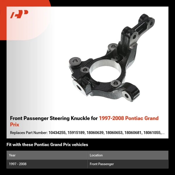 Front Passenger Steering Knuckle for 1997-2008 Pontiac Grand Prix