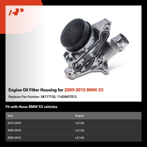 Engine Oil Filter Housing for 2009-2015 BMW X3