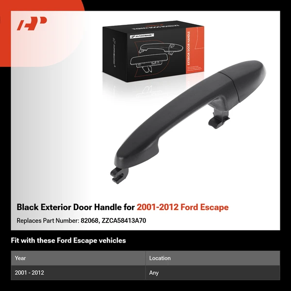 Black Exterior Door Handle for 2001-2012 Ford Escape