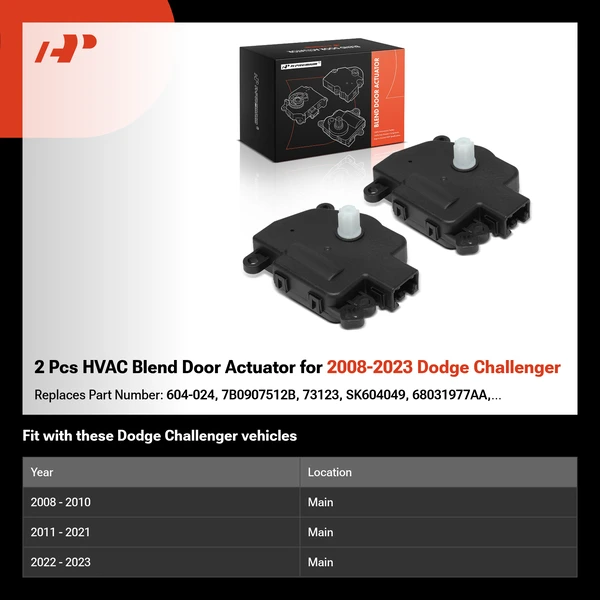 2 Pcs HVAC Blend Door Actuator for 2008-2023 Dodge Challenger