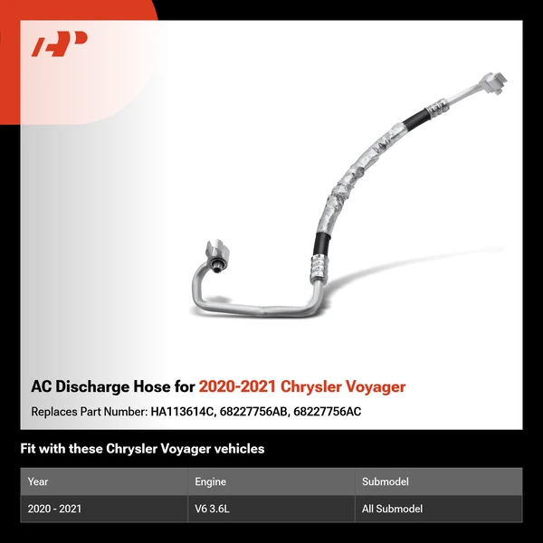 AC Discharge Hose for 2020-2021 Chrysler Voyager