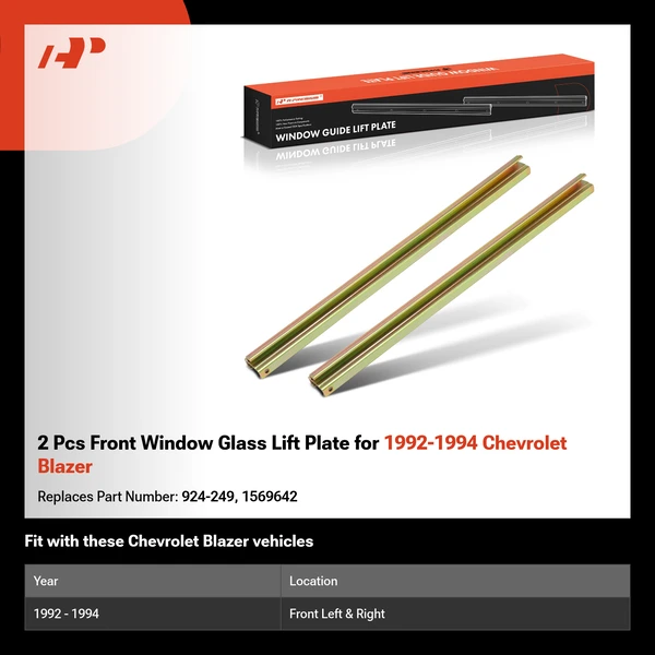 2 Pcs Front Window Glass Lift Plate for 1992-1994 Chevrolet Blazer