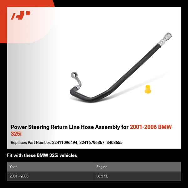 Power Steering Return Line Hose Assembly for 2001-2006 BMW 325i