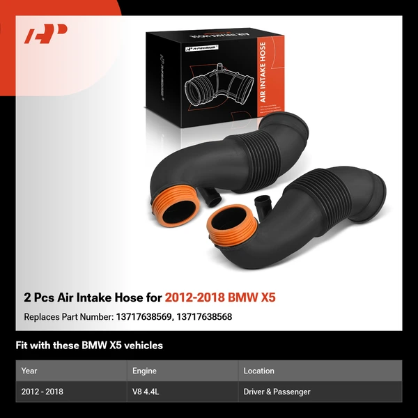 2 Pcs Air Intake Hose for 2012-2018 BMW X5