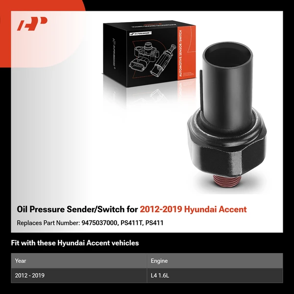 Oil Pressure Sender/Switch for 2012-2019 Hyundai Accent