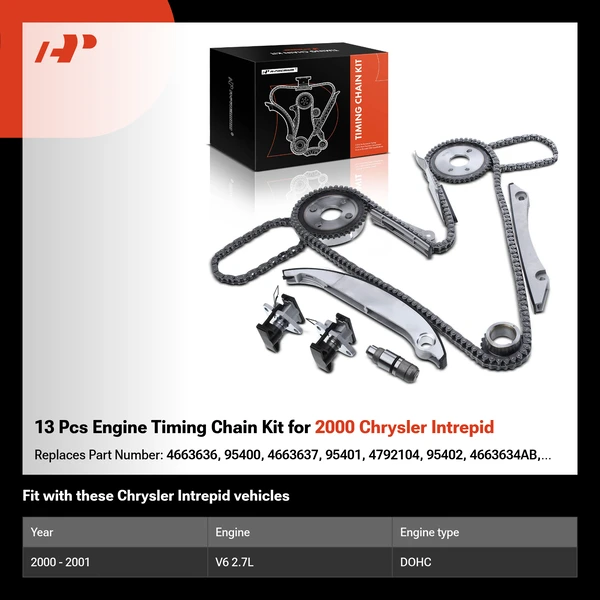 13 Pcs Engine Timing Chain Kit for 2000 Chrysler Intrepid