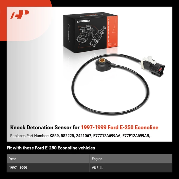Knock Detonation Sensor for 1997-1999 Ford E-250 Econoline