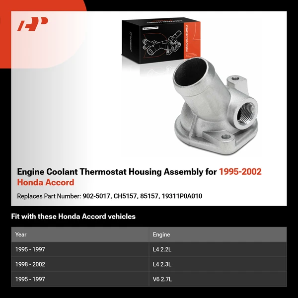 Engine Coolant Thermostat Housing Assembly for 1995-2002 Honda Accord