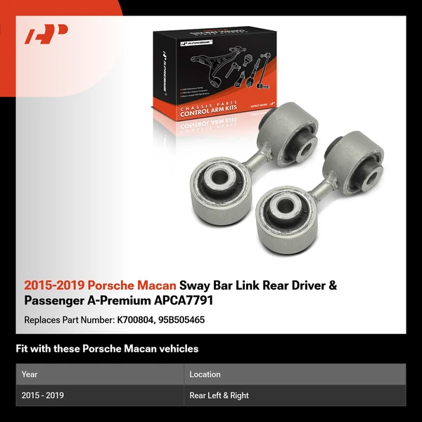 2015-2019 Porsche Macan Sway Bar Link Rear Driver & Passenger A-Premium APCA7791