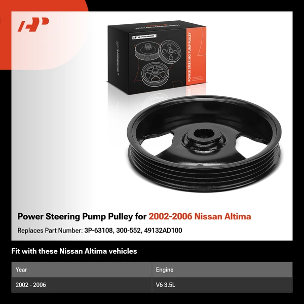 Power Steering Pump Pulley for 2002-2006 Nissan Altima