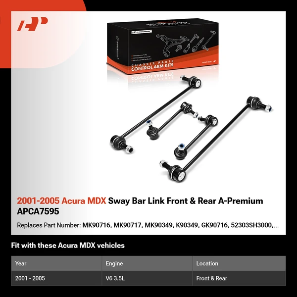 2001-2005 Acura MDX Sway Bar Link Front & Rear A-Premium APCA7595