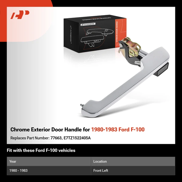 Chrome Exterior Door Handle for 1980-1983 Ford F-100