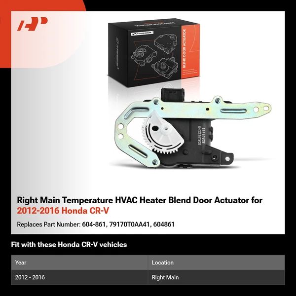 Right Main Temperature HVAC Heater Blend Door Actuator for 2012-2016 Honda CR-V