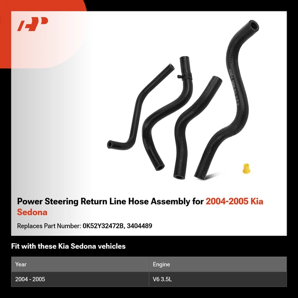 Power Steering Return Line Hose Assembly for 2004-2005 Kia Sedona
