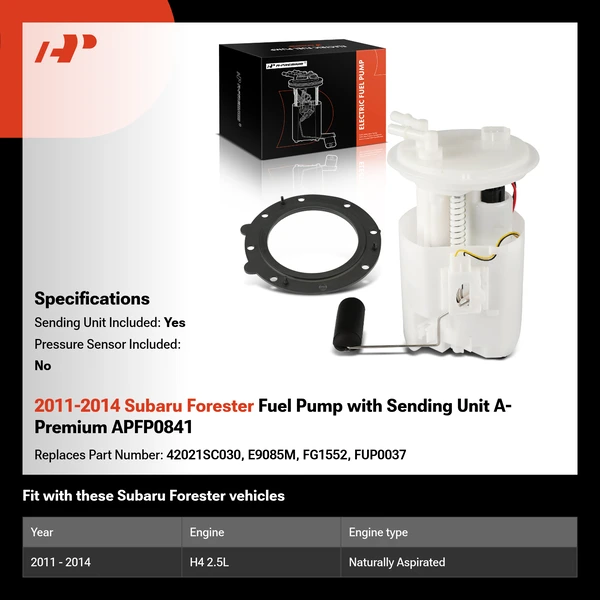 2011-2014 Subaru Forester Fuel Pump with Sending Unit A-Premium APFP0841
