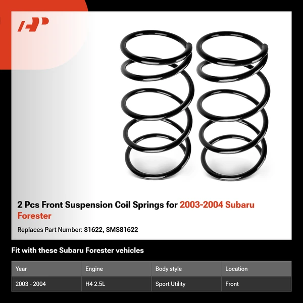 2 Pcs Front Suspension Coil Springs for 2003-2004 Subaru Forester