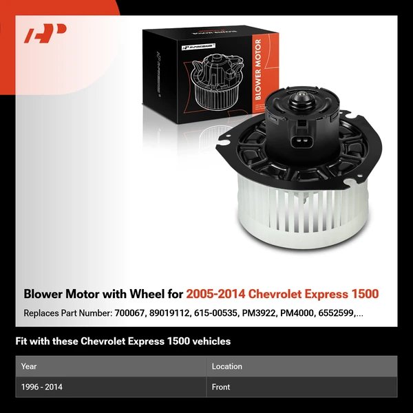 Blower Motor with Wheel for 2005-2014 Chevrolet Express 1500