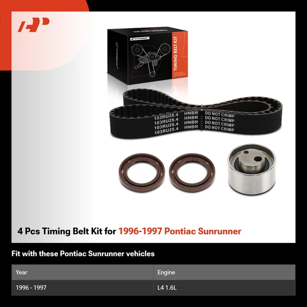 4 Pcs Timing Belt Kit for 1996-1997 Pontiac Sunrunner