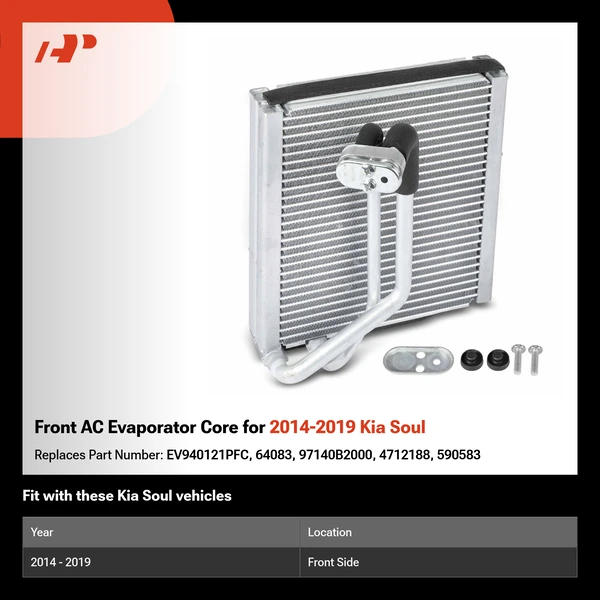 Front AC Evaporator Core for 2014-2019 Kia Soul