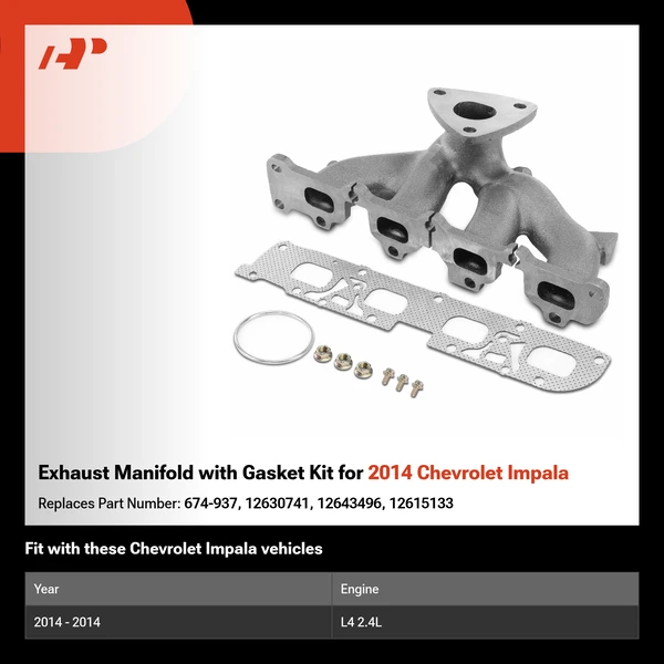 Exhaust Manifold with Gasket Kit for 2014 Chevrolet Impala