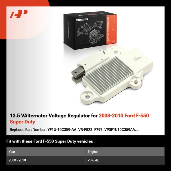 13.5 VAlternator Voltage Regulator for 2008-2010 Ford F-550 Super Duty