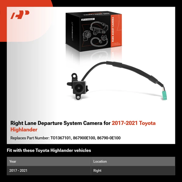 Right Lane Departure System Camera for 2017-2021 Toyota Highlander