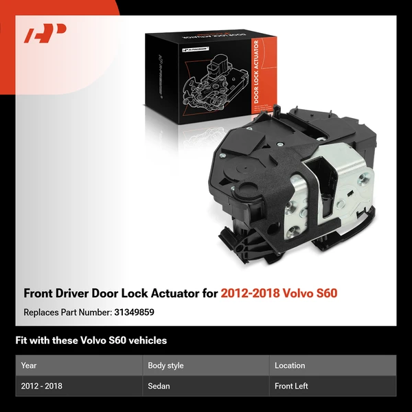 Front Driver Door Lock Actuator for 2012-2018 Volvo S60