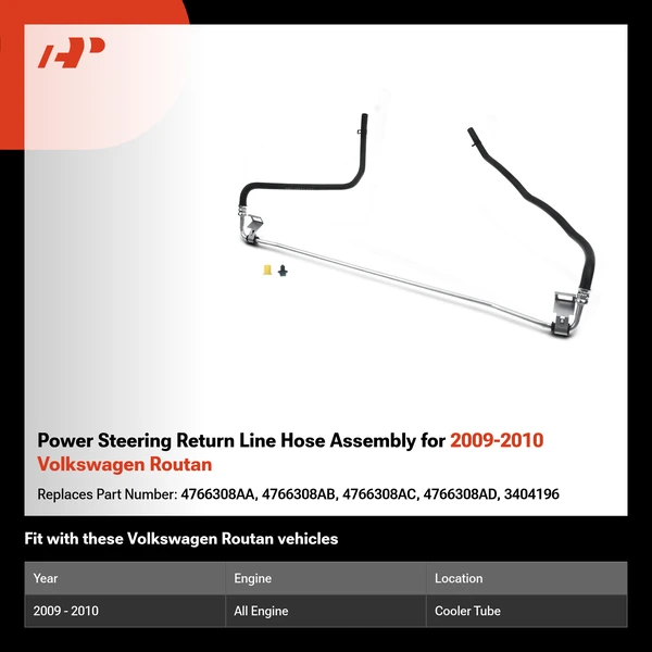 Power Steering Return Line Hose Assembly for 2009-2010 Volkswagen Routan