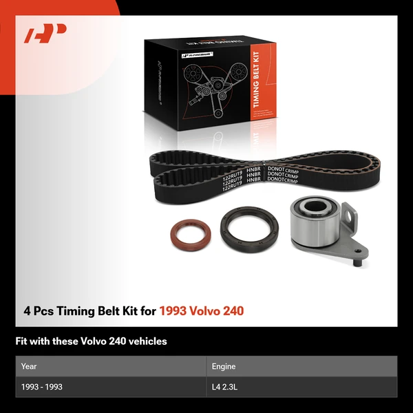 4 Pcs Timing Belt Kit for 1993 Volvo 240