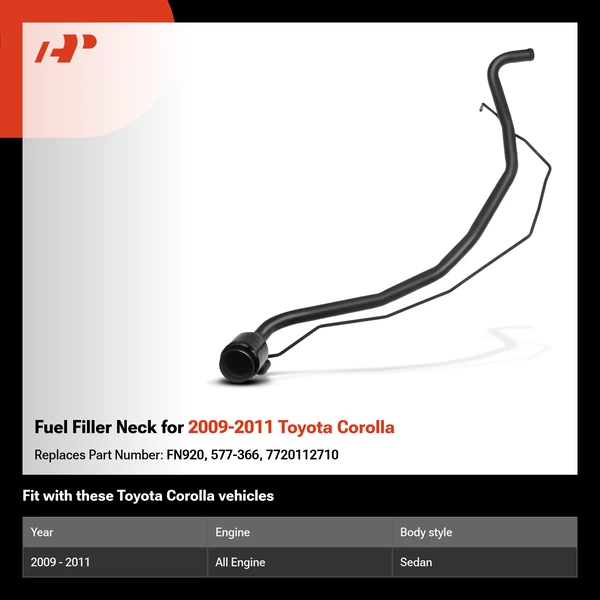 Fuel Filler Neck for 2009-2011 Toyota Corolla