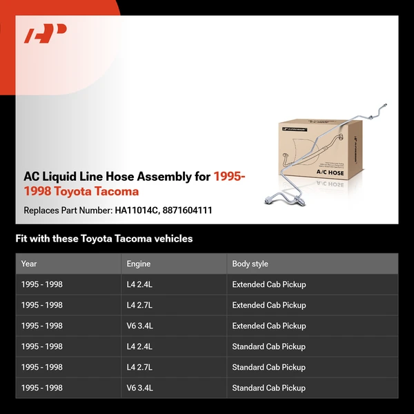 AC Liquid Line Hose Assembly for 1995-1998 Toyota Tacoma