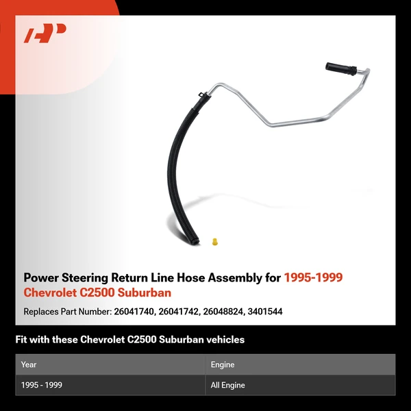 Power Steering Return Line Hose Assembly for 1995-1999 Chevrolet C2500 Suburban