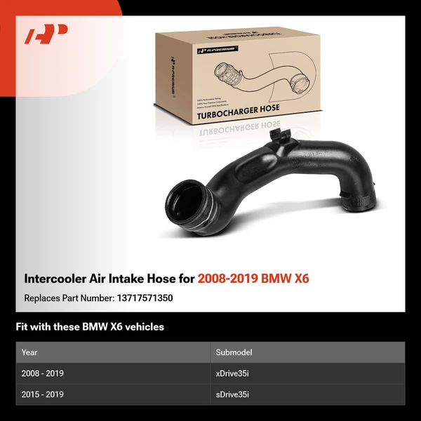Intercooler Air Intake Hose for 2008-2019 BMW X6