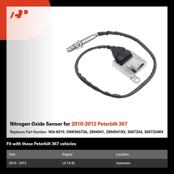 Nitrogen Oxide Sensor for 2010-2012 Peterbilt 367