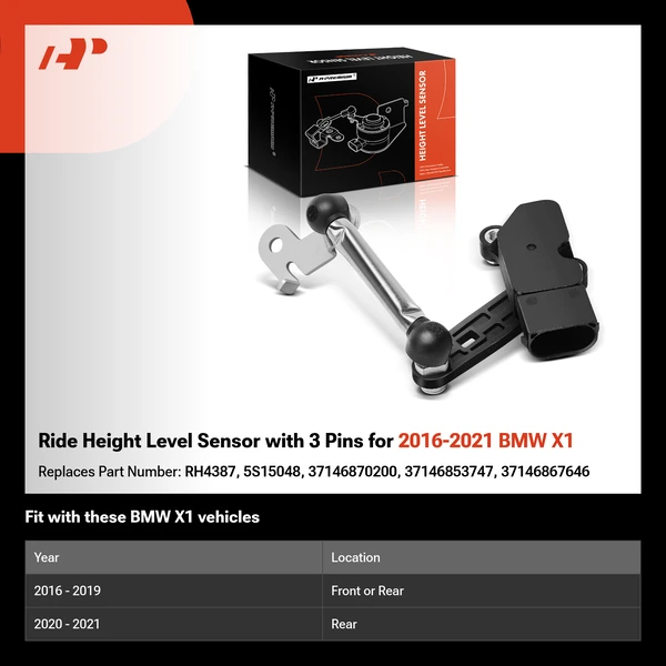 Ride Height Level Sensor with 3 Pins for 2016-2021 BMW X1