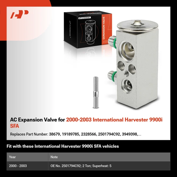 AC Expansion Valve for 2000-2003 International Harvester 9900i SFA