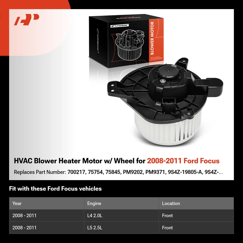 HVAC Blower Heater Motor w/ Wheel for 2008-2011 Ford Focus