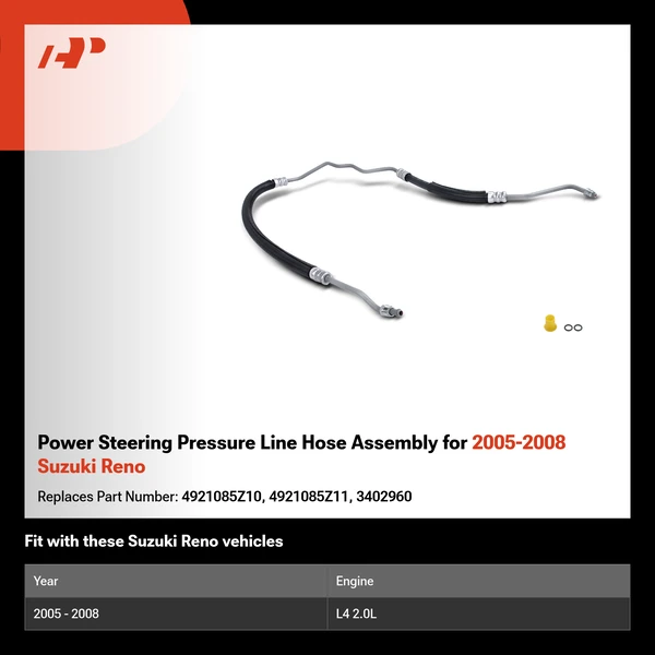 Power Steering Pressure Line Hose Assembly for 2005-2008 Suzuki Reno