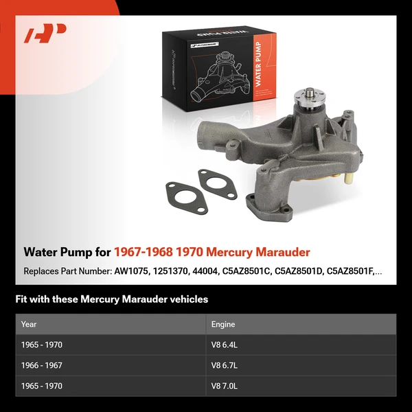 Water Pump for 1967-1968 1970 Mercury Marauder