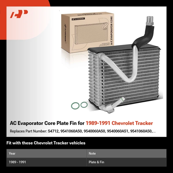 AC Evaporator Core Plate Fin for 1989-1991 Chevrolet Tracker