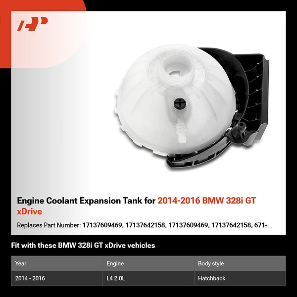 Engine Coolant Expansion Tank for 2014-2016 BMW 328i GT xDrive