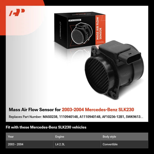 Mass Air Flow Sensor for 2003-2004 Mercedes-Benz SLK230