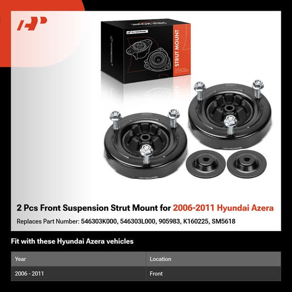 2 Pcs Front Suspension Strut Mount for 2006-2011 Hyundai Azera