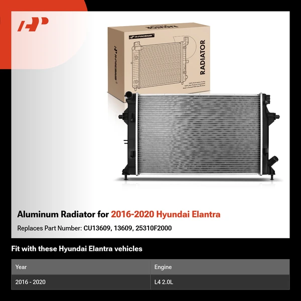 Aluminum Radiator for 2016-2020 Hyundai Elantra