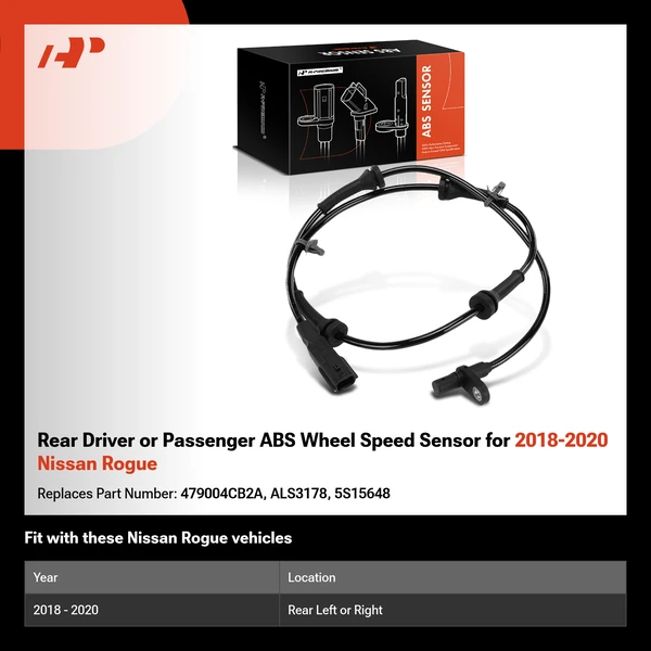 Rear Driver or Passenger ABS Wheel Speed Sensor for 2018-2020 Nissan Rogue