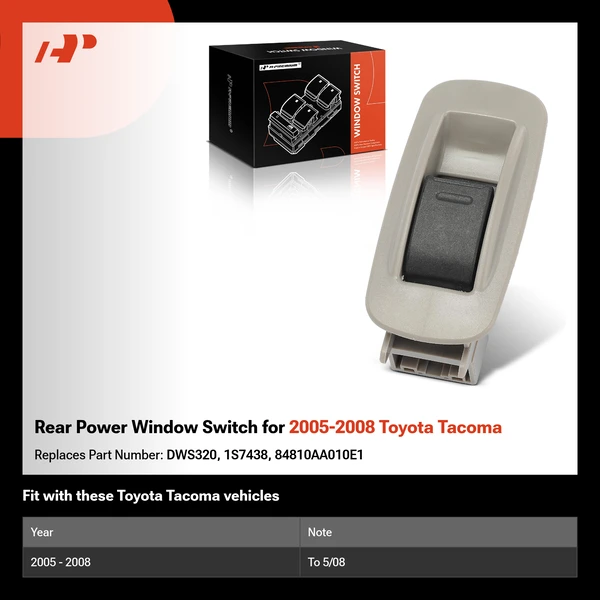 Rear Power Window Switch for 2005-2008 Toyota Tacoma