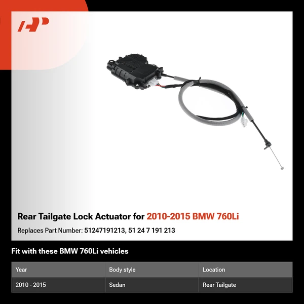 Rear Tailgate Lock Actuator for 2010-2015 BMW 760Li