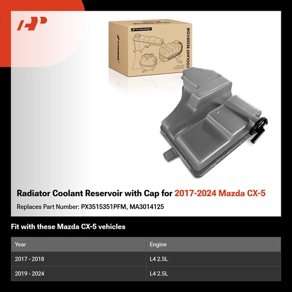 Radiator Coolant Reservoir with Cap for 2017-2024 Mazda CX-5