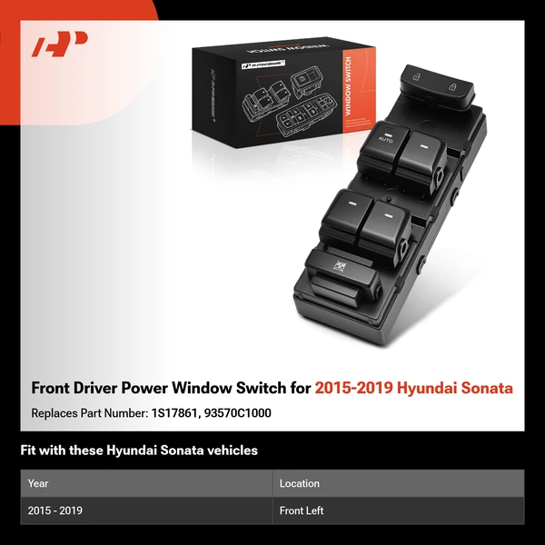 Front Driver Power Window Switch for 2015-2019 Hyundai Sonata