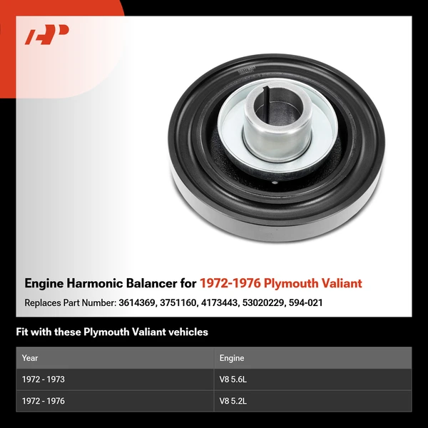 Engine Harmonic Balancer for 1972-1976 Plymouth Valiant